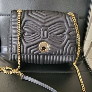 Ted Baker London Black Quilted Crossbody Bag. Buckle Broken